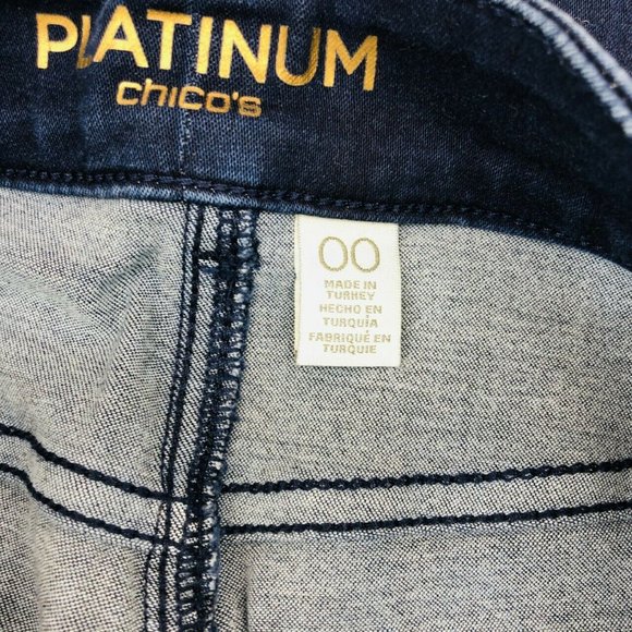 Chico's Platinum Pull On Skinny Jeans Sz 00/XS/2 - Picture 4 of 6